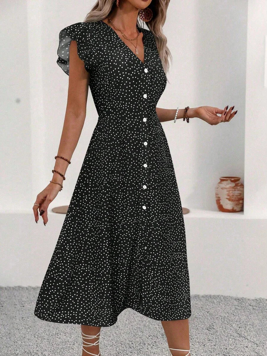 Adela | Klasyczna Sukienka z Groszkami dla Eleganckiej Kobiety Chicveo