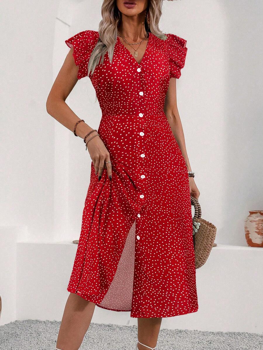 Adela | Klasyczna Sukienka z Groszkami dla Eleganckiej Kobiety Chicveo
