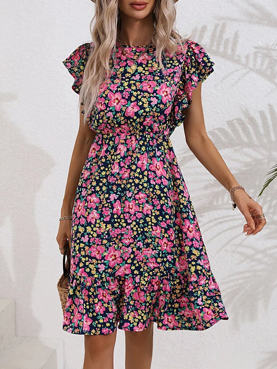 Amelia | Lekka Sukienka w Kwiatowy Wzór na Letnie Dni
