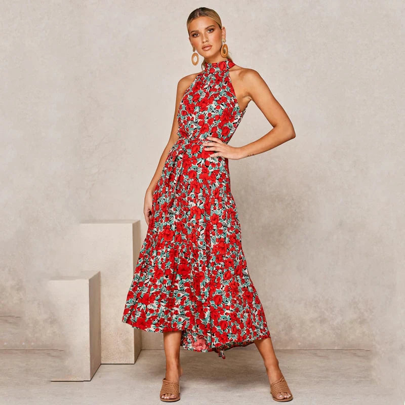 Anita | Elegancka Sukienka z Wiązaniem na Szyi na Lato Chicveo