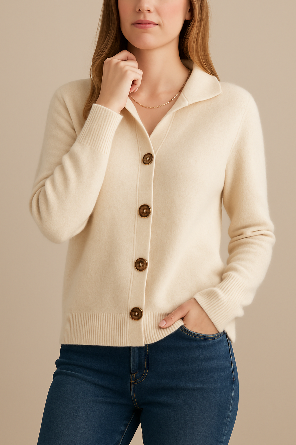 Anouk | Sweter Kardigan z Guzikami