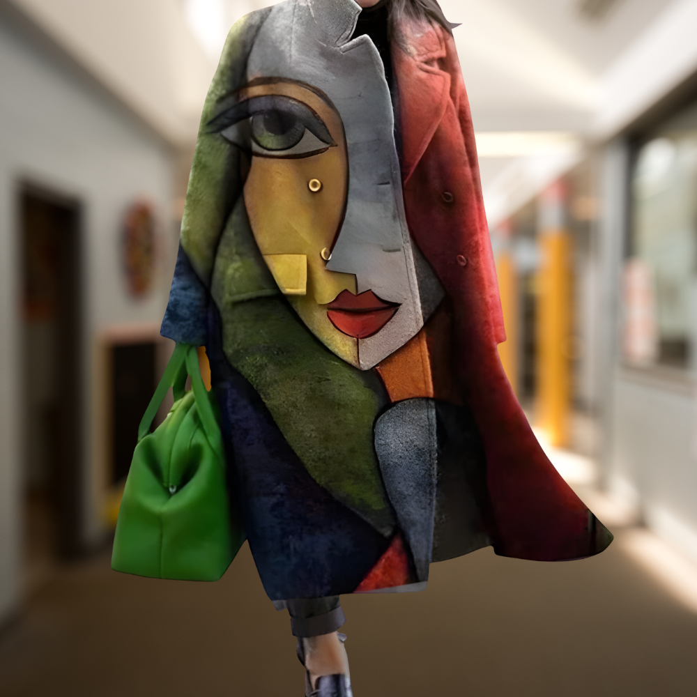 Aria | Elegancki Długi Płaszcz z Wełny w Żywych Kolorach