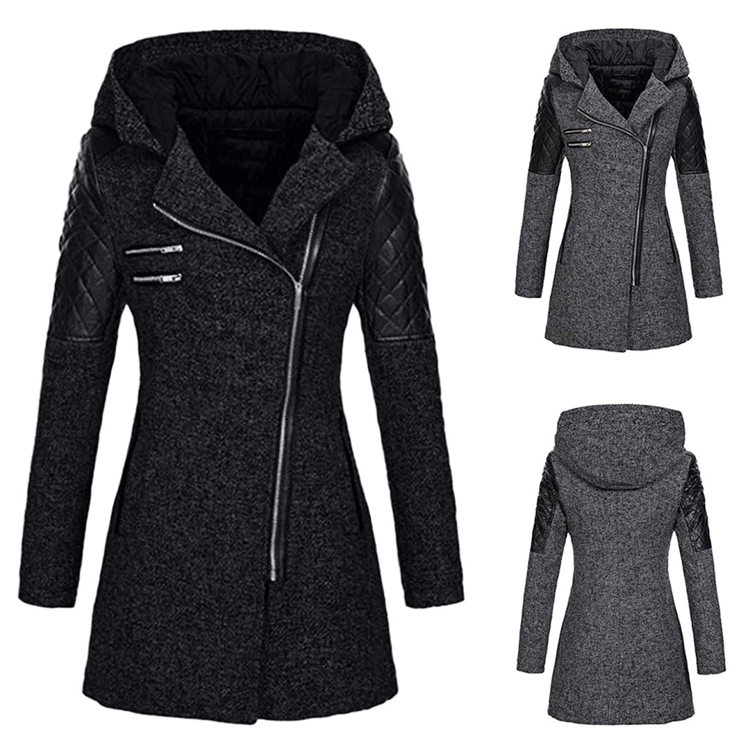 Celeste | kurtka zimowa damska długa stylowa z kapturem pikowana elegancka Chicveo