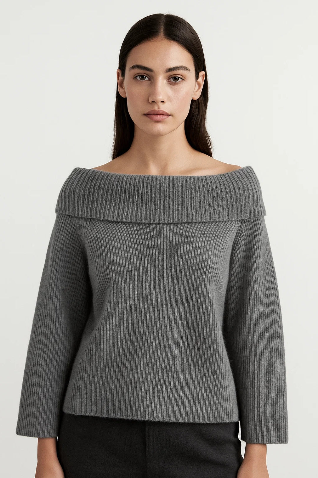 Coraline | Sweter Off-Shoulder dla Kobiet, Elegancki Dekolt i Proste Rękawy