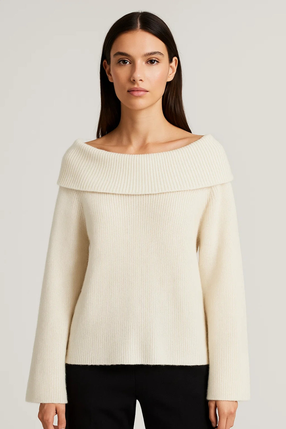 Coraline | Sweter Off-Shoulder dla Kobiet, Elegancki Dekolt i Proste Rękawy