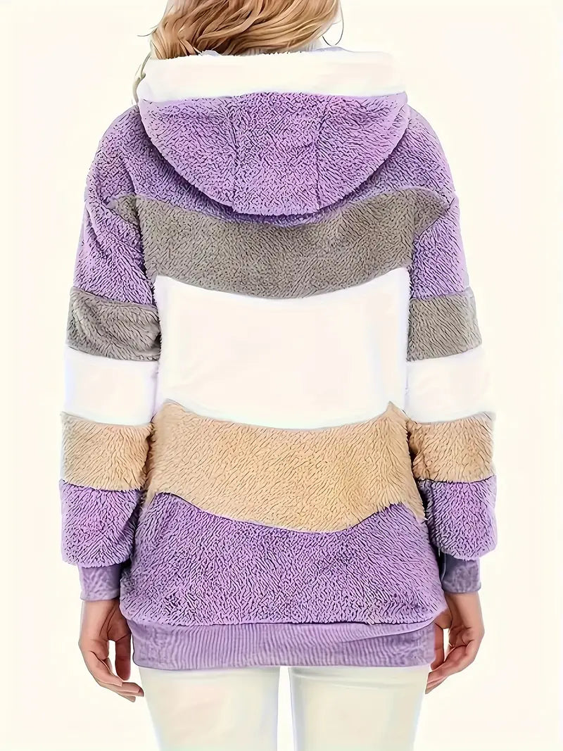 Evangeline | kurtka zimowa damska pluszowa fluffy fleece ciepła elegancka Chicveo