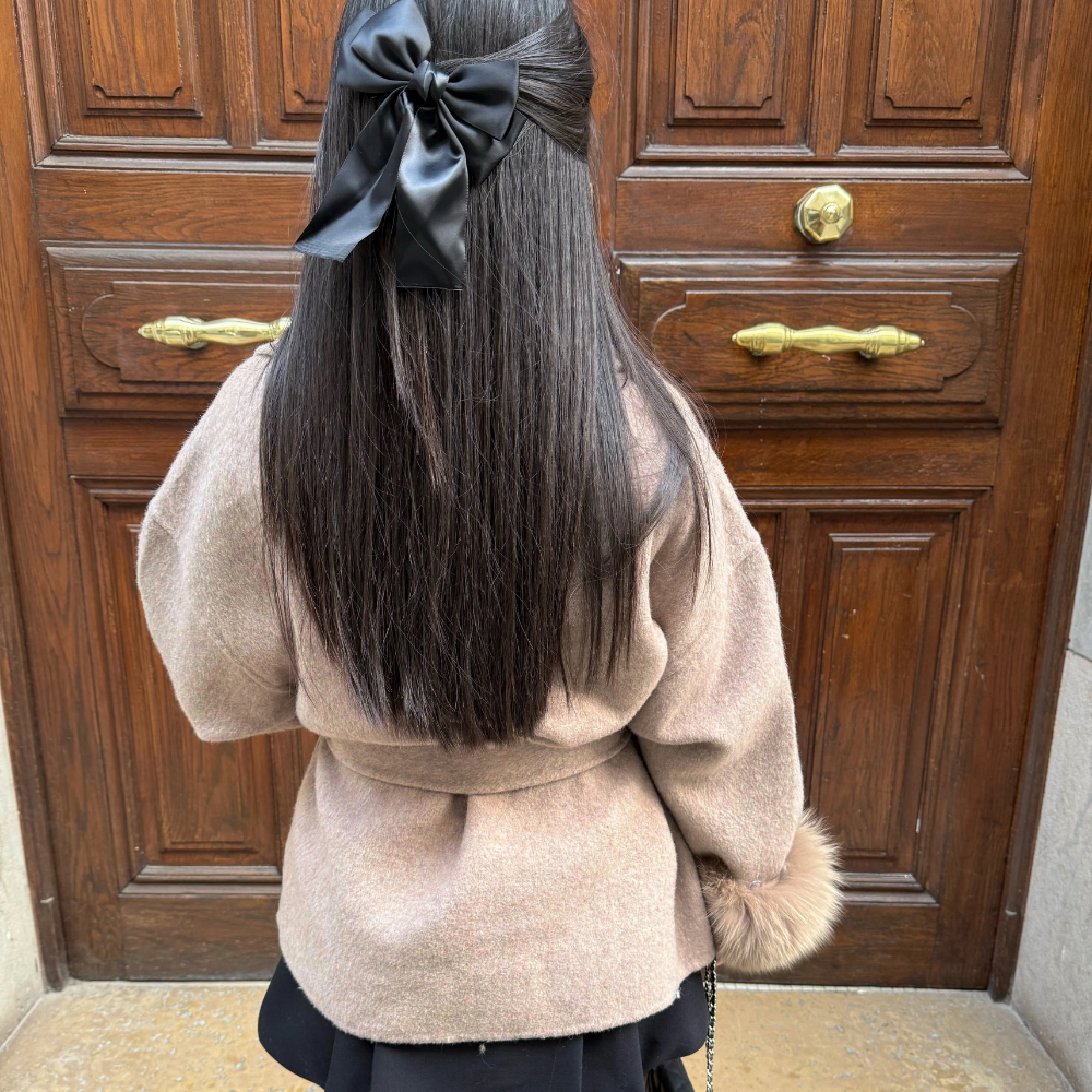 Harper | Wełniany płaszcz mix z eleganckim paskiem