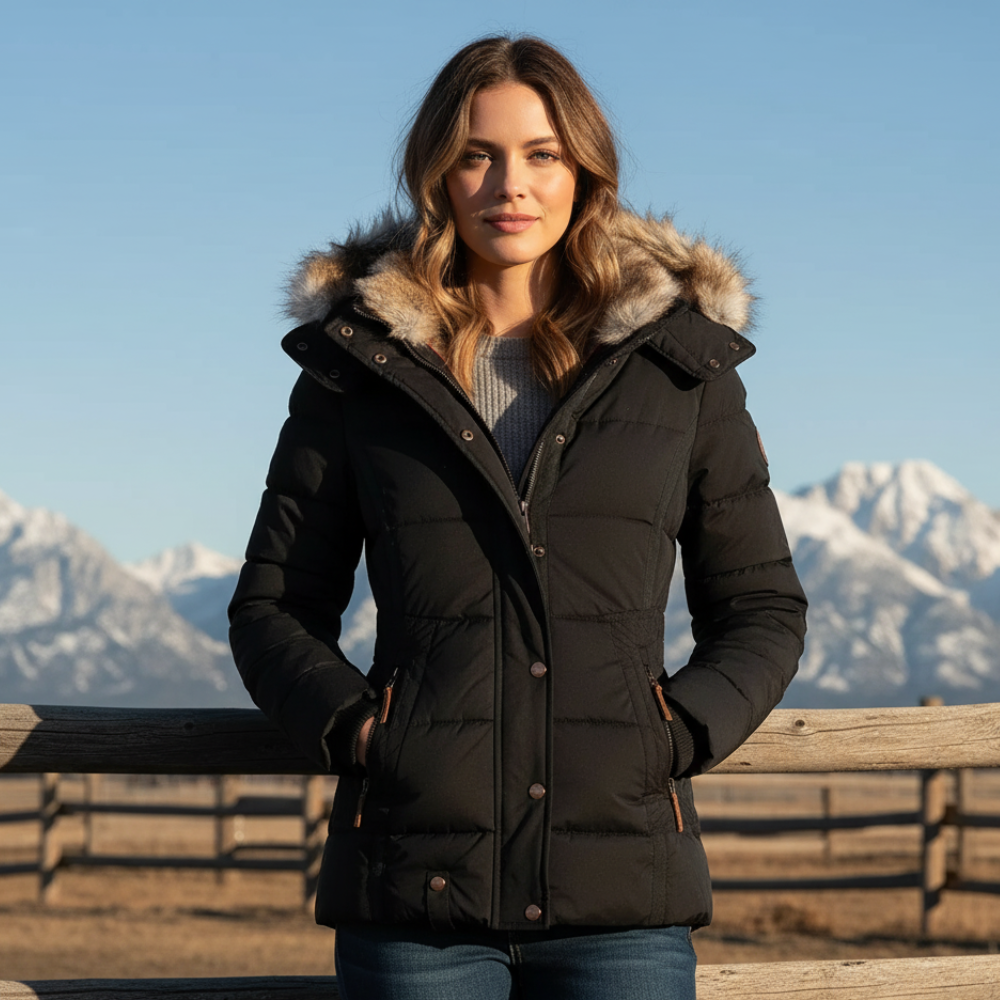 Hazel | Zimowa kurtka z kapturem i zamkiem