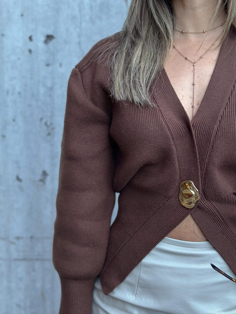 Ivy | Damski Sweter z Jednym Zapięciem