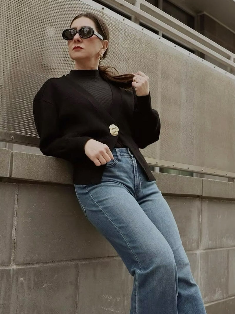 Ivy | Damski Sweter z Jednym Zapięciem