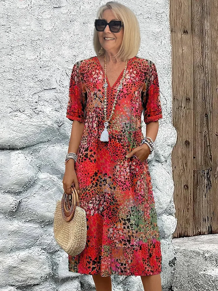 Kaja | Kwiatowa Sukienka na Lato z Lekkim Fasonem Chicveo