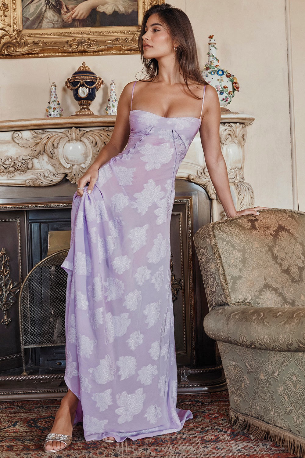 Magdalena | Urokliwa Sukienka Vintage z Koronką i Lamé Chicveo