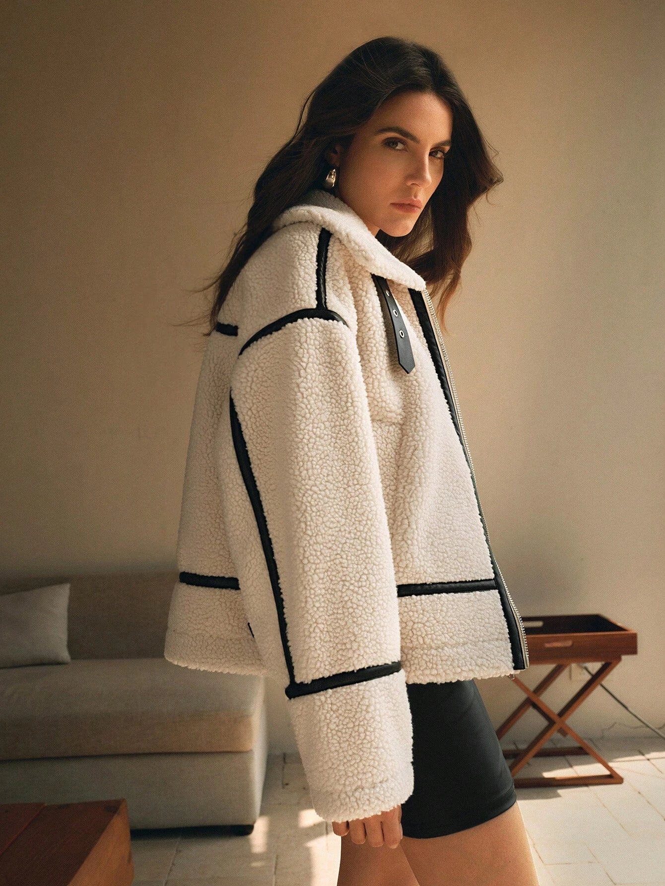 Mara | Damska Oversized Sherpa Kurtka