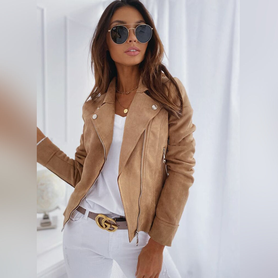 Milena | Elegancka Kurtka Ze Sztucznej Skóry Damska