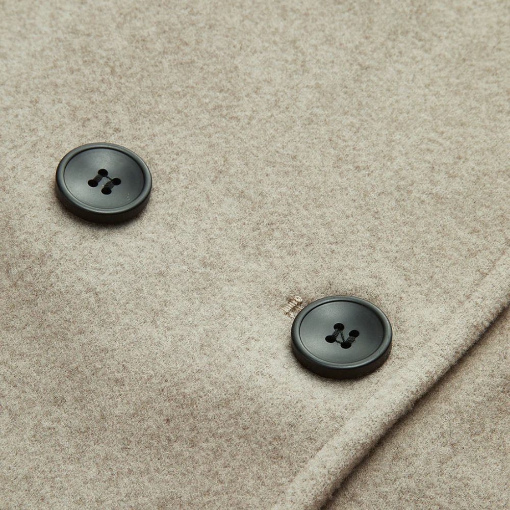 Oversized Płaszcz z Stojącym Kołnierzem i Guzikami