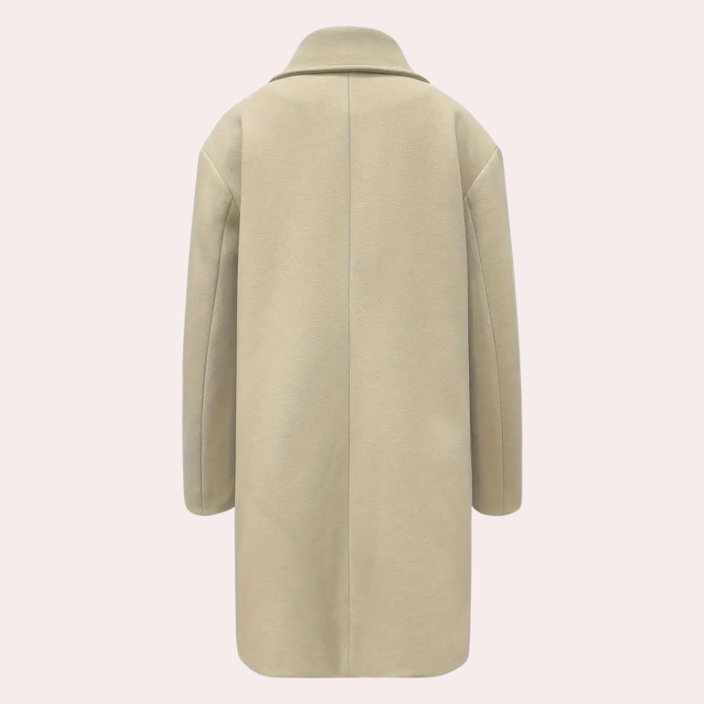 Romilly | kurtka zimowa damska elegancka długa wełniana Enim stylowa modna Chicveo