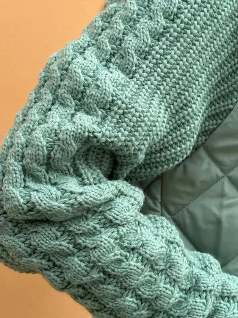 Rowena | kurtka zimowa damska kardigan bawełniana miękka elegancka stylowa Chicveo