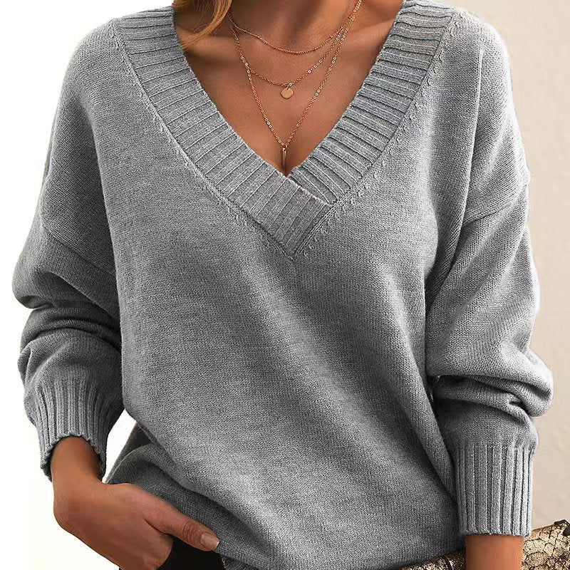 Selene | Damski Oversized Sweter z V-dekoltem