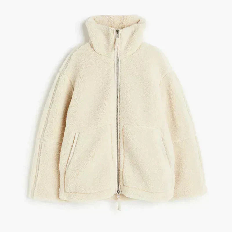 Selene | kurtka zimowa damska przytulna teddy bawełniana elegancka ciepła Chicveo