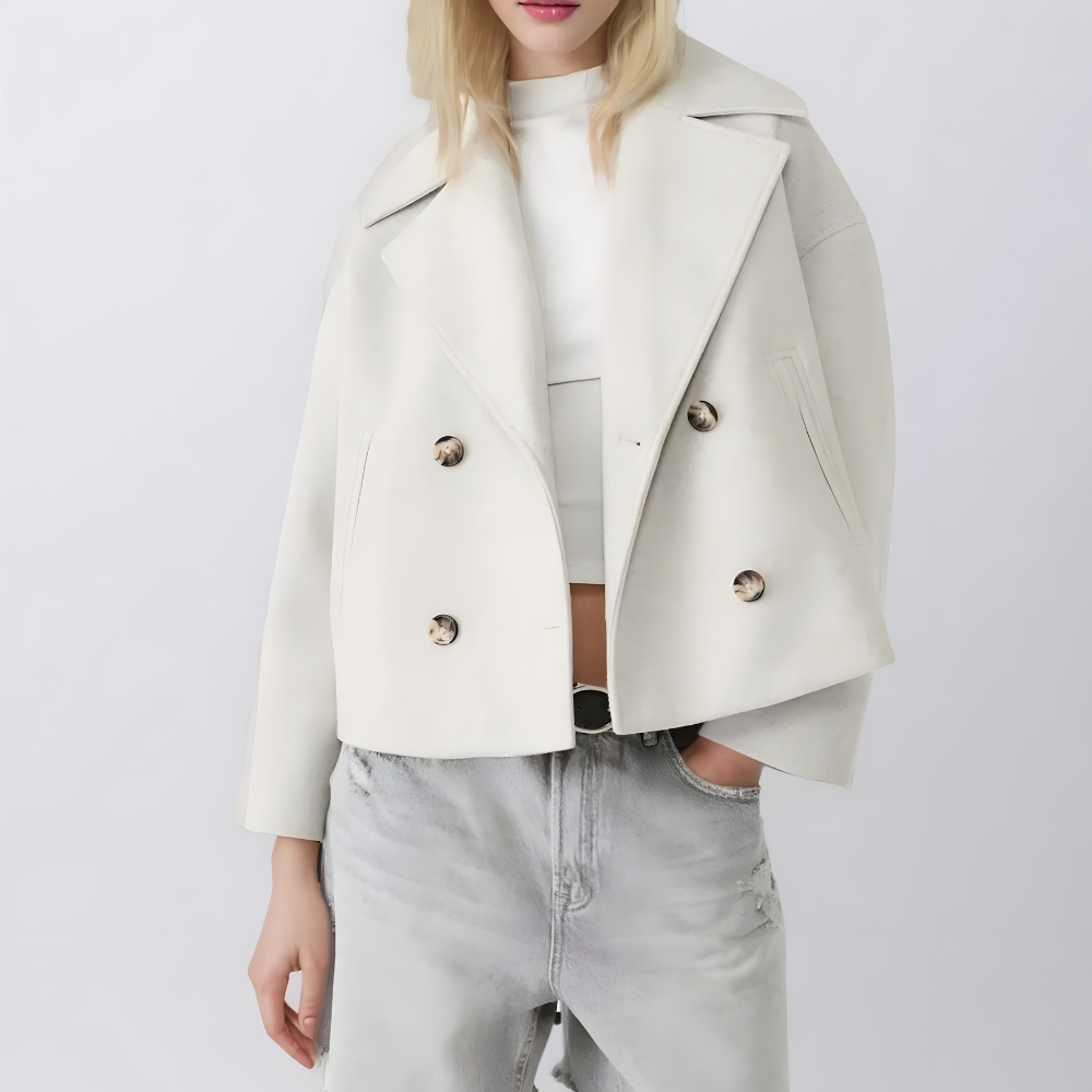 Stella | Damski płaszcz wełniany z podwójnym zapięciem