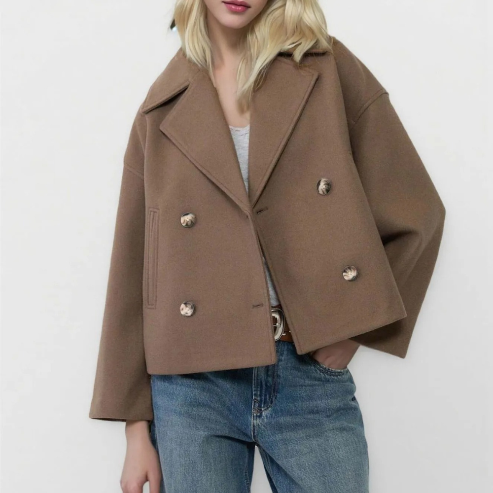 Stella | Damski płaszcz wełniany z podwójnym zapięciem