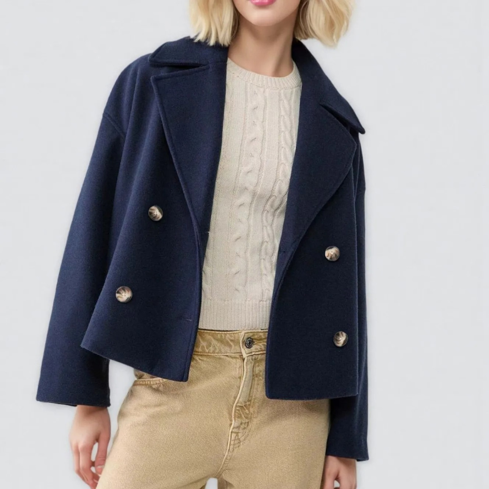 Stella | Damski płaszcz wełniany z podwójnym zapięciem