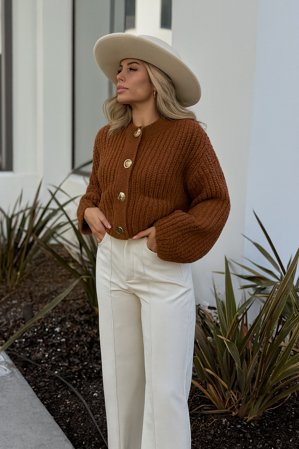 Sylvie | Gruby sweter z guzikami