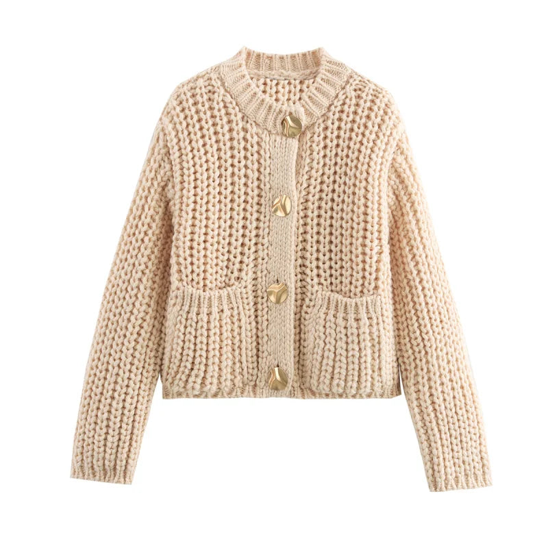 Sylvie | Gruby sweter z guzikami