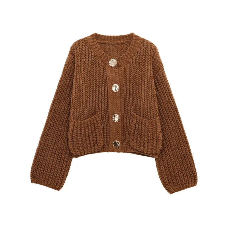 Sylvie | Gruby sweter z guzikami
