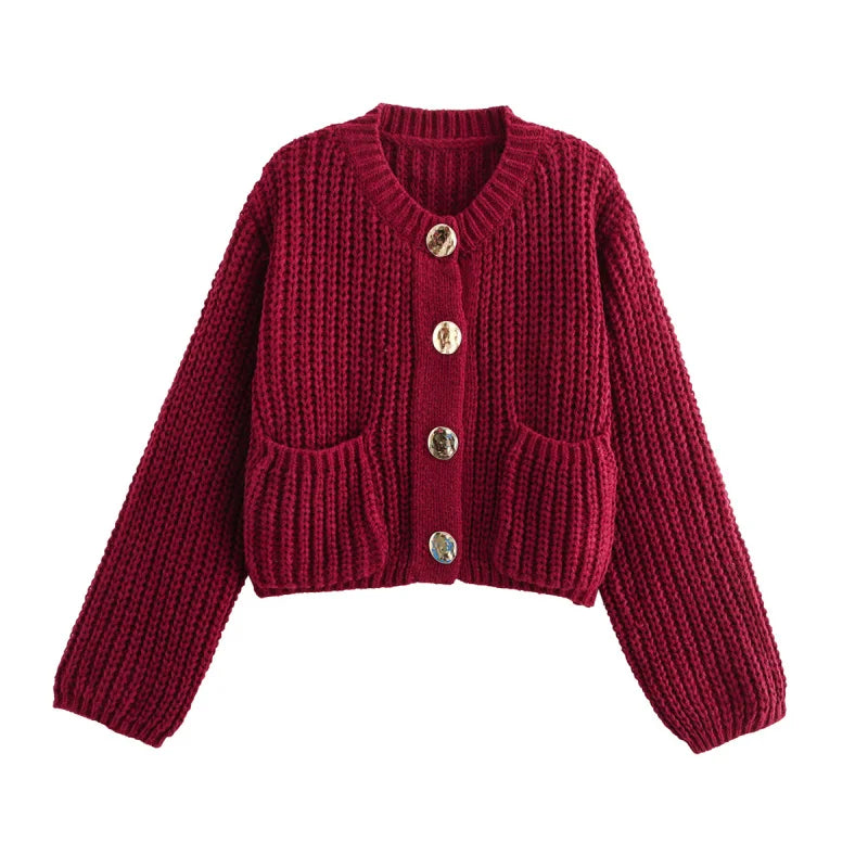 Sylvie | Gruby sweter z guzikami