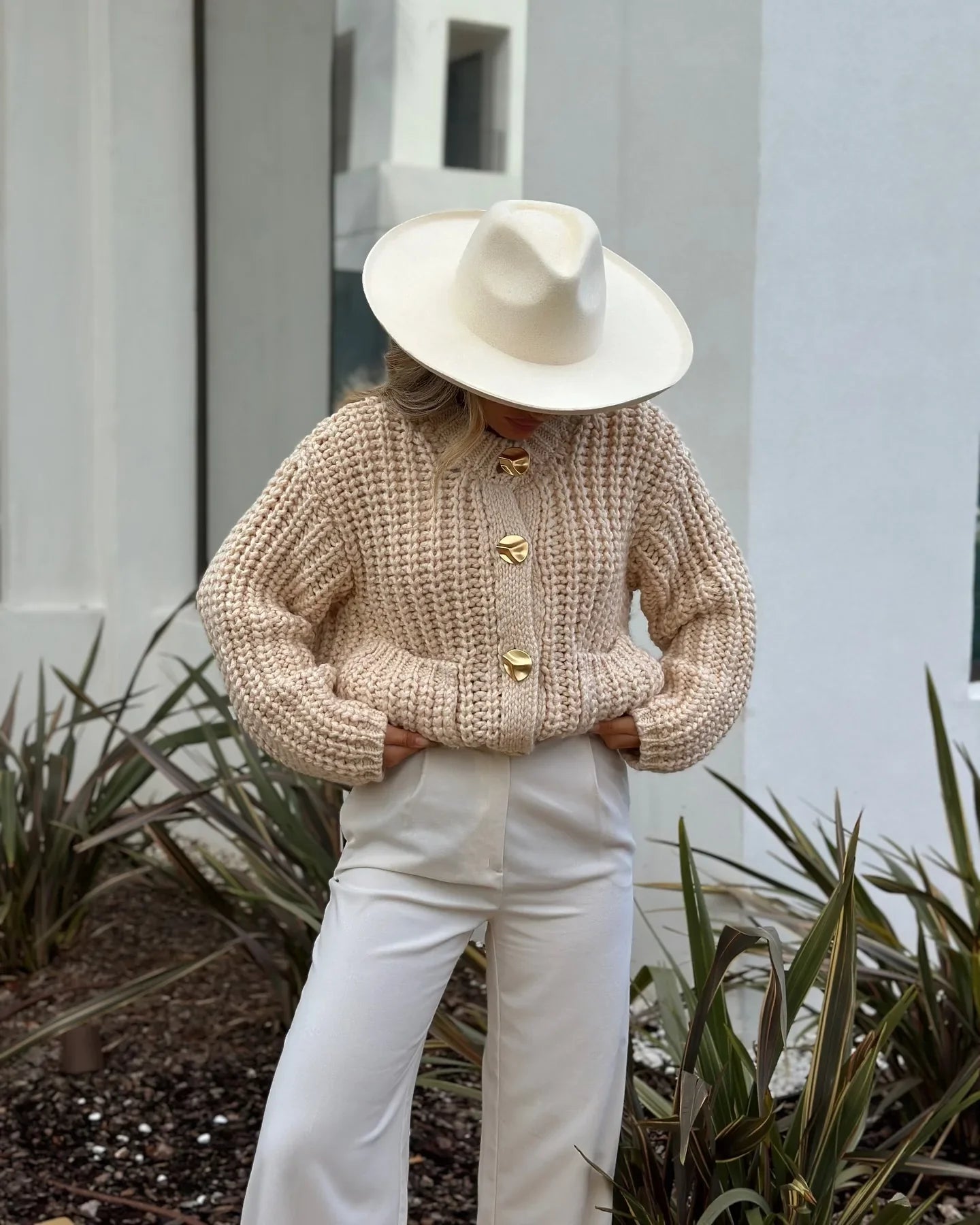 Sylvie | Gruby sweter z guzikami