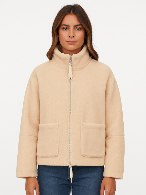 Tessa | Damska Fleece Kurtka z Zamkiem