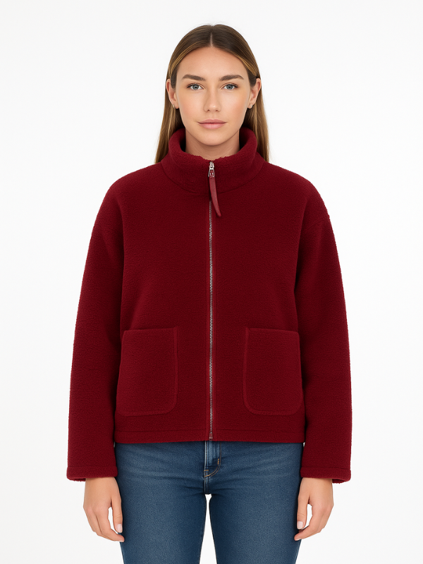 Tessa | Damska Fleece Kurtka z Zamkiem