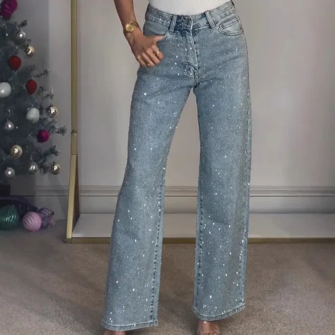 Veerle | Damskie Jeansy Mom w Błyszczącym Stylu