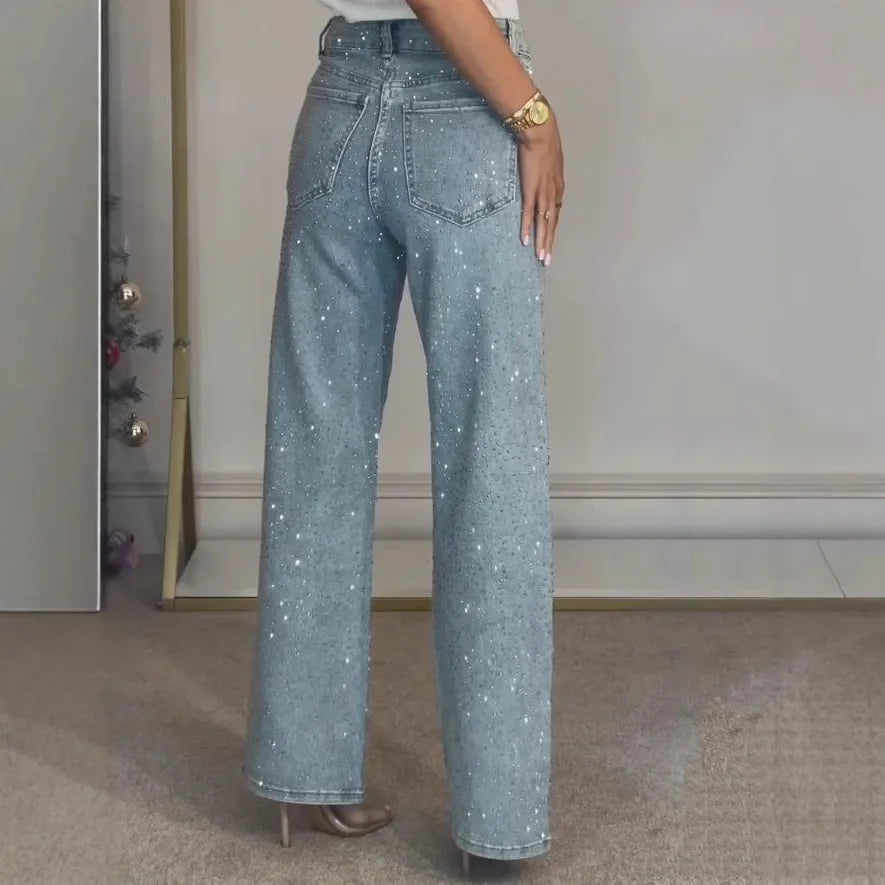 Veerle | Damskie Jeansy Mom w Błyszczącym Stylu