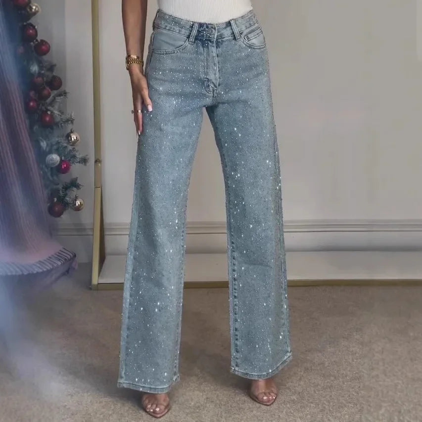 Veerle | Damskie Jeansy Mom w Błyszczącym Stylu