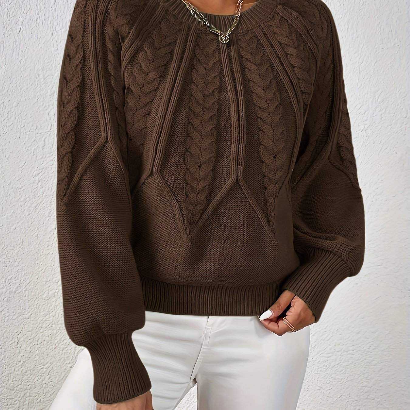 Wioleta | Sweter w Warkocz Elegancki i Wygodny Damski