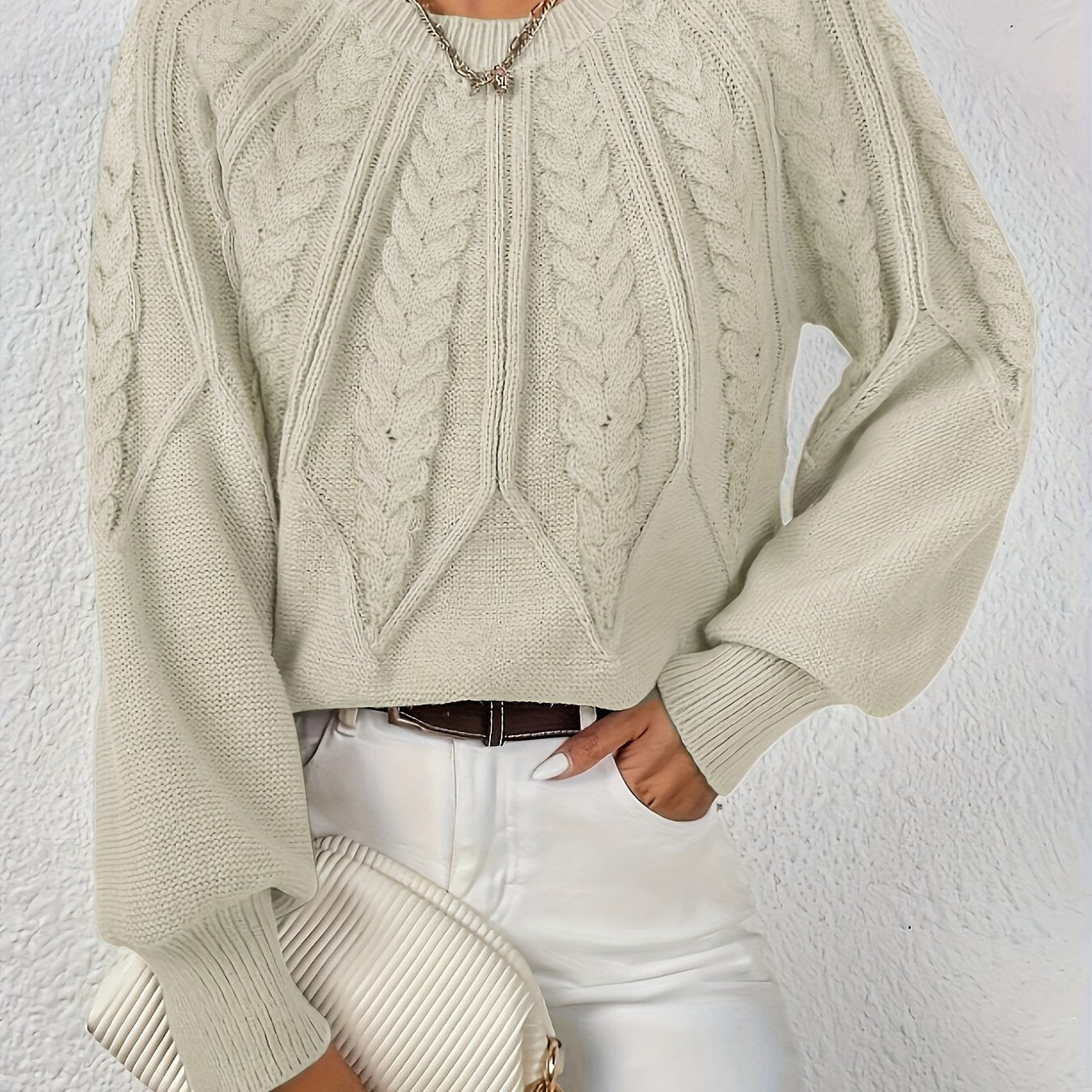 Wioleta | Sweter w Warkocz Elegancki i Wygodny Damski