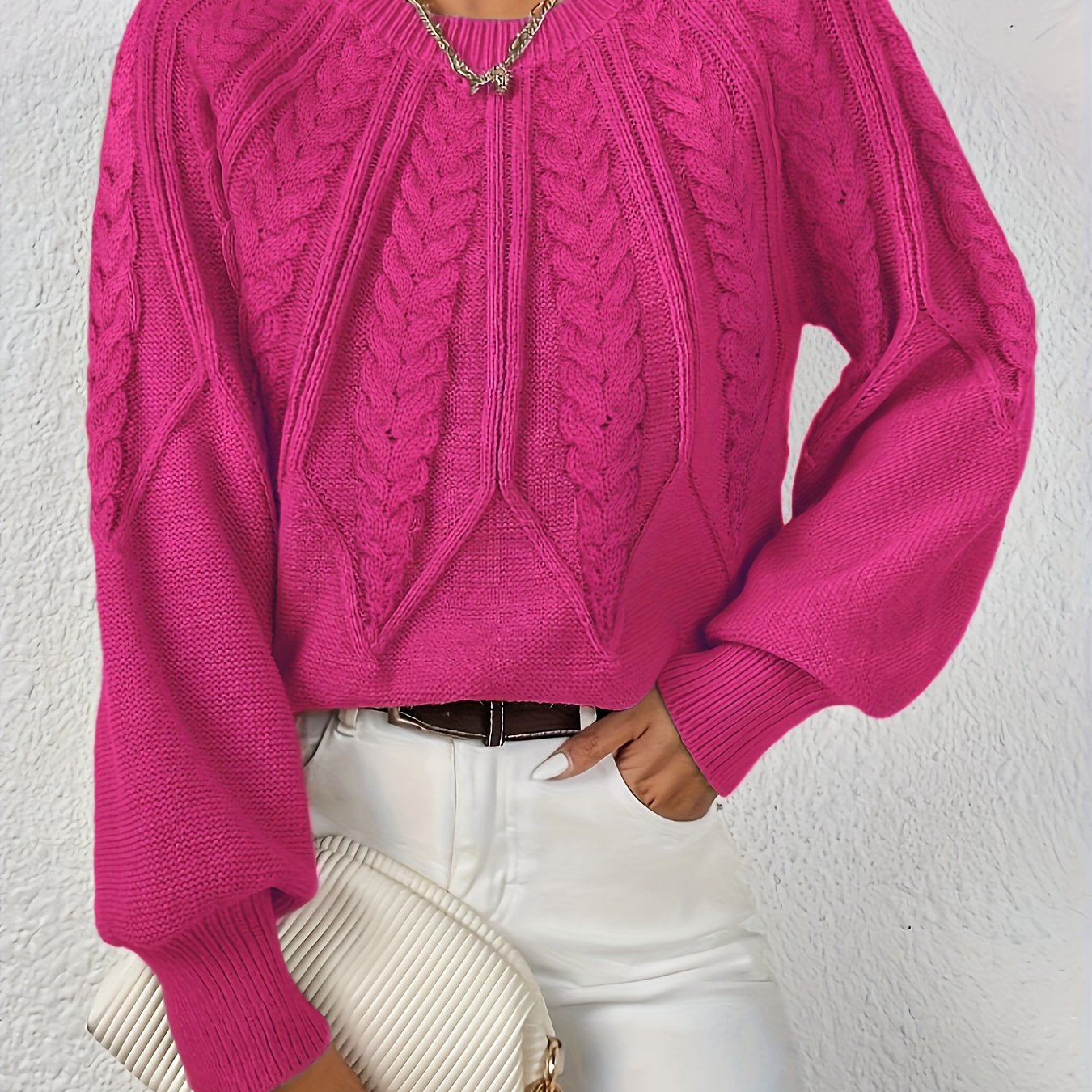 Wioleta | Sweter w Warkocz Elegancki i Wygodny Damski