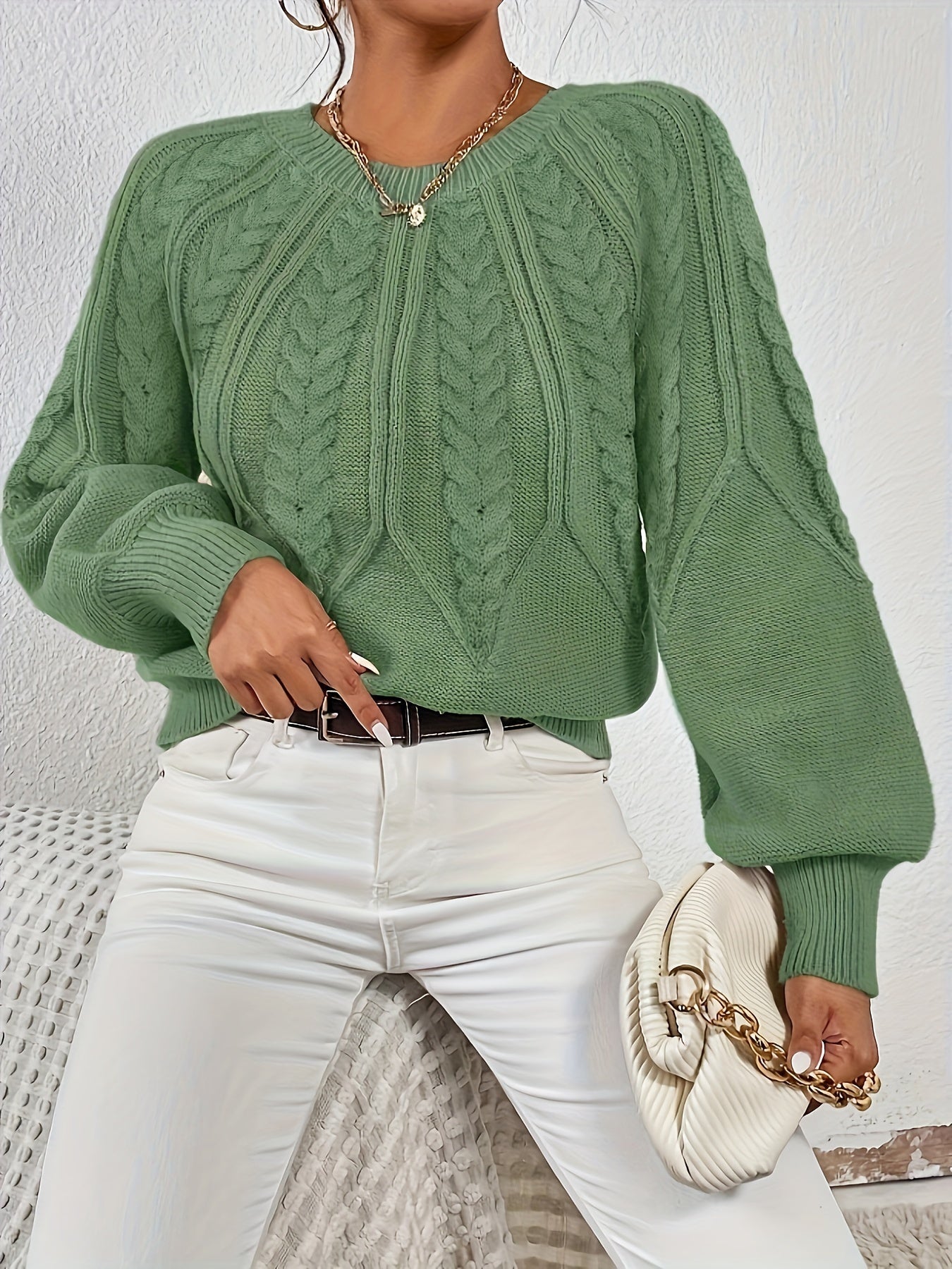 Wioleta | Sweter w Warkocz Elegancki i Wygodny Damski