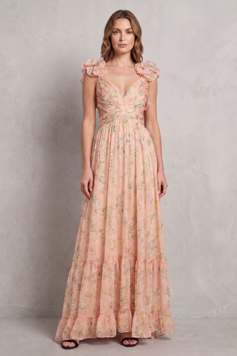 Florentia – Falbaniasta kwiatowa elegancja – Sukienka maxi
