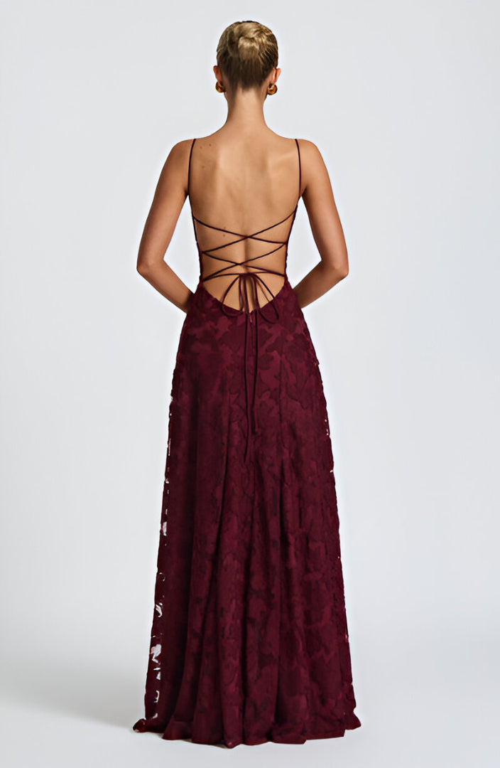 Alona - Elegancka Koronkowa Sukienka Maxi