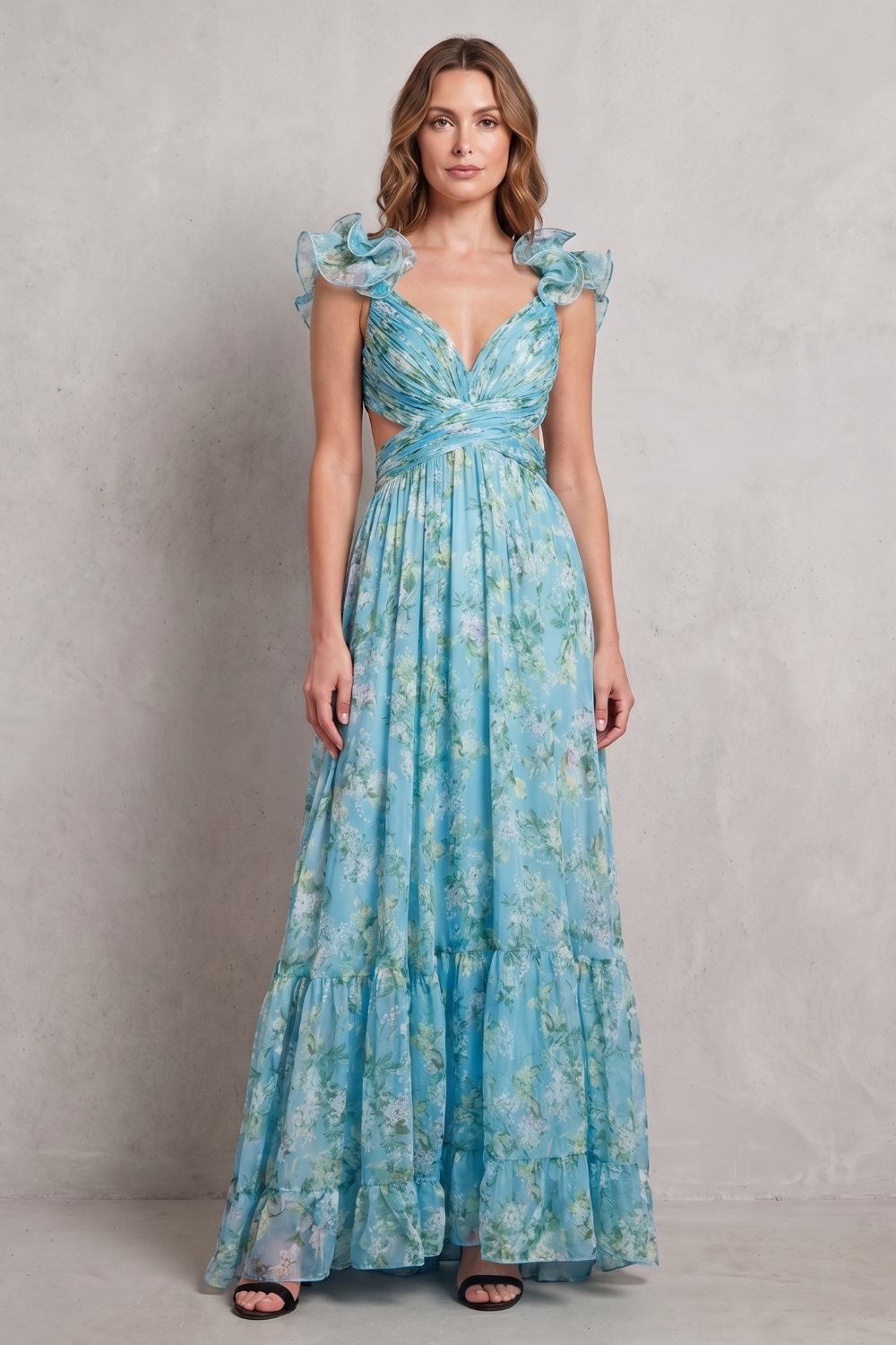 Florentia – Falbaniasta kwiatowa elegancja – Sukienka maxi