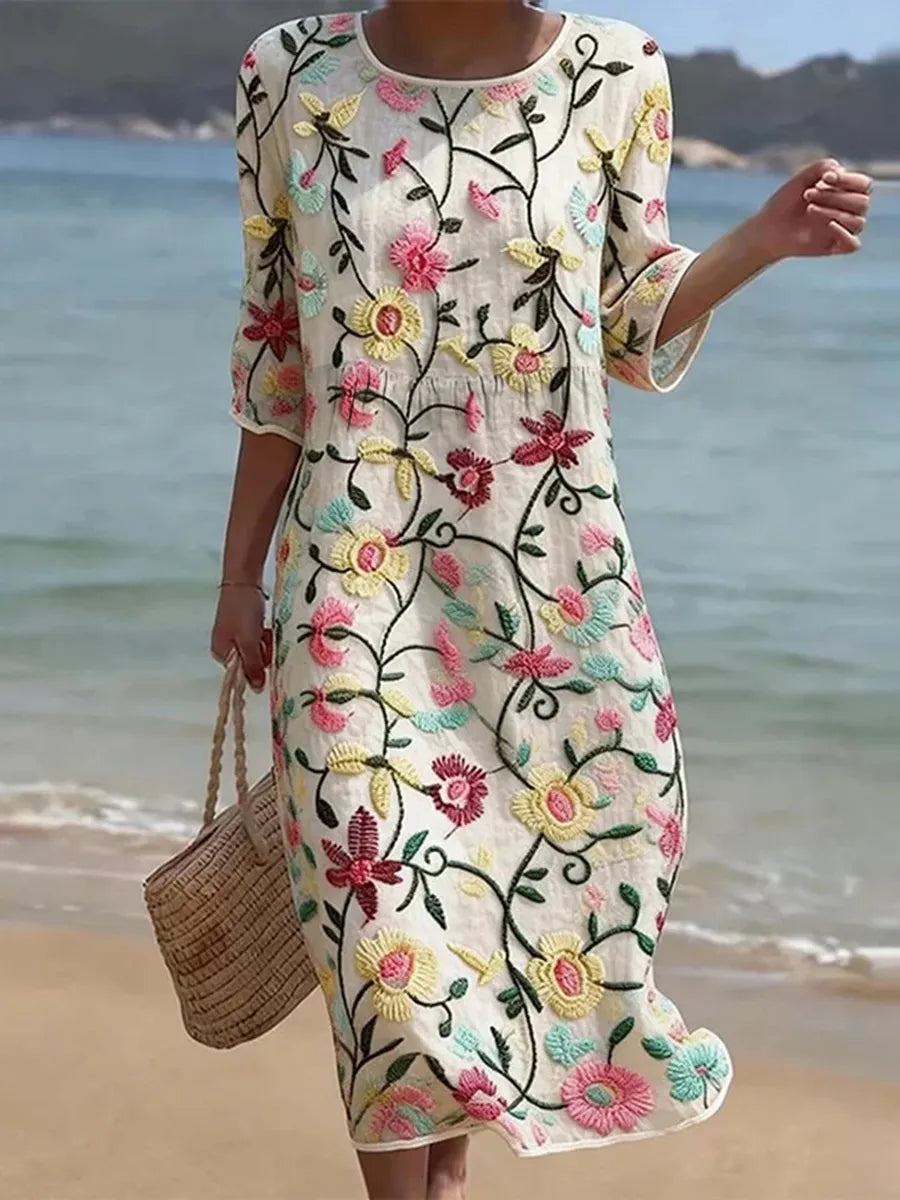 Sukienka casual dla kobiet z kwiatowym wzorem