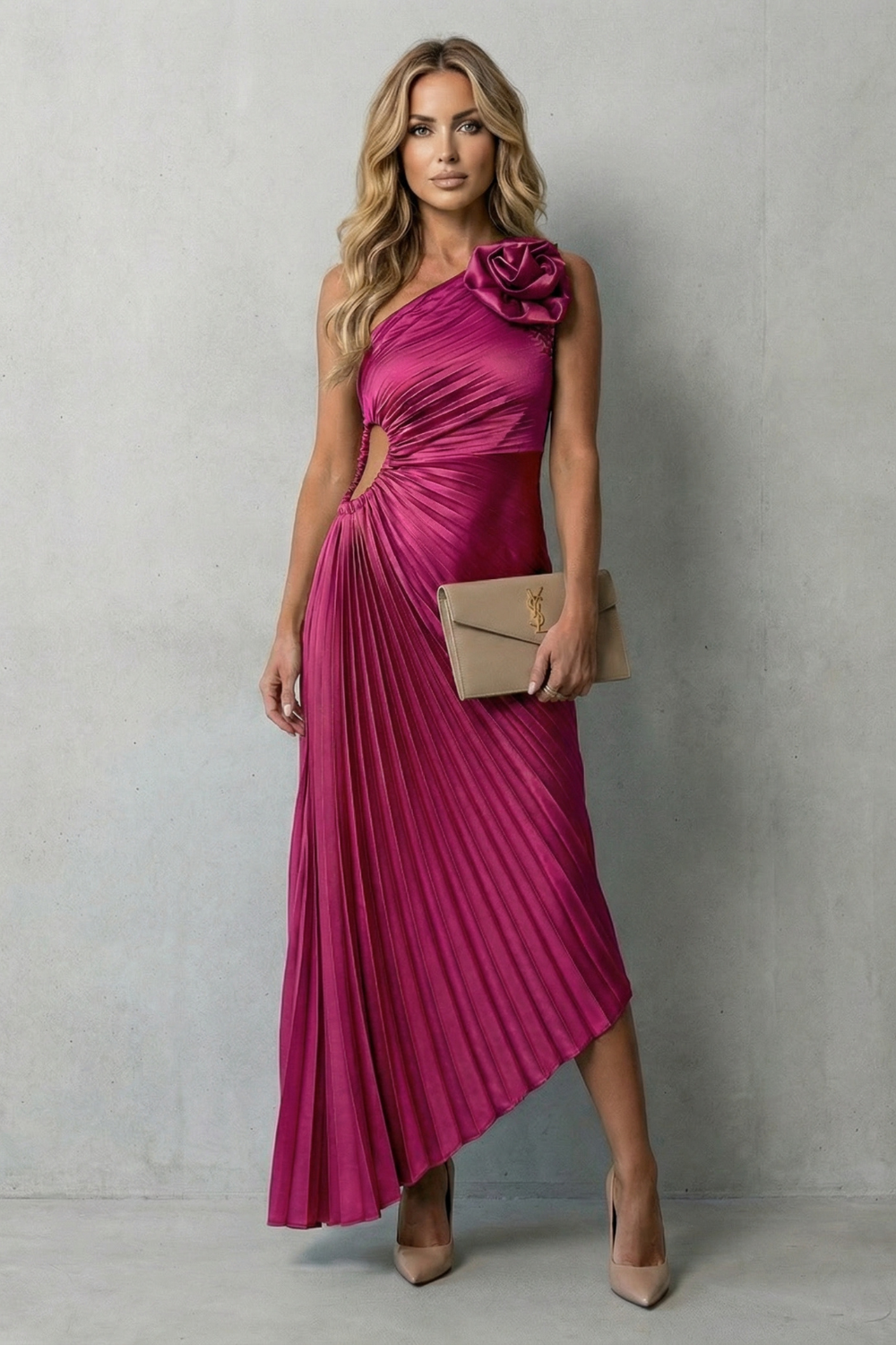 Felicity – Elegancja w wyrazistym stylu – Długa sukienka maxi z jednym ramiączkiem