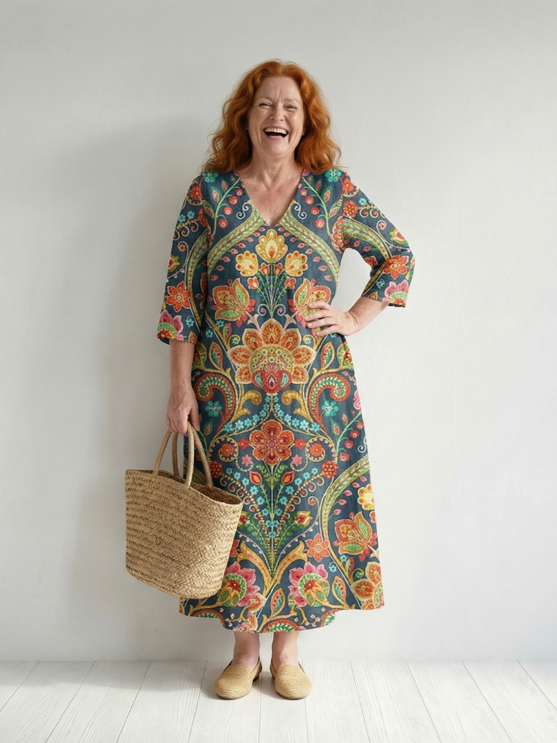Lara | Midi sukienka ogrodowa Easy Shape