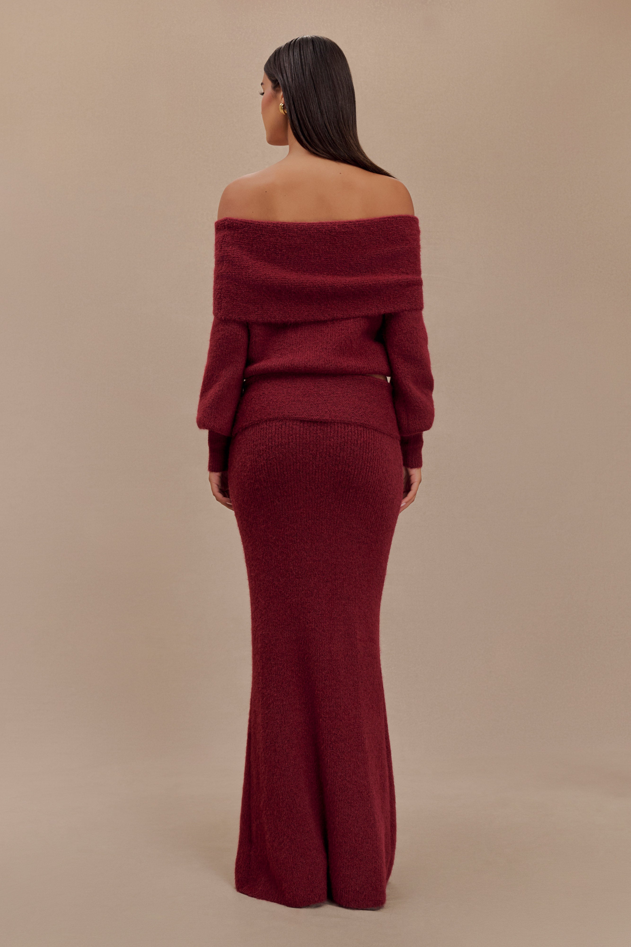 Maja Dzianinowy Zestaw Off-Shoulder