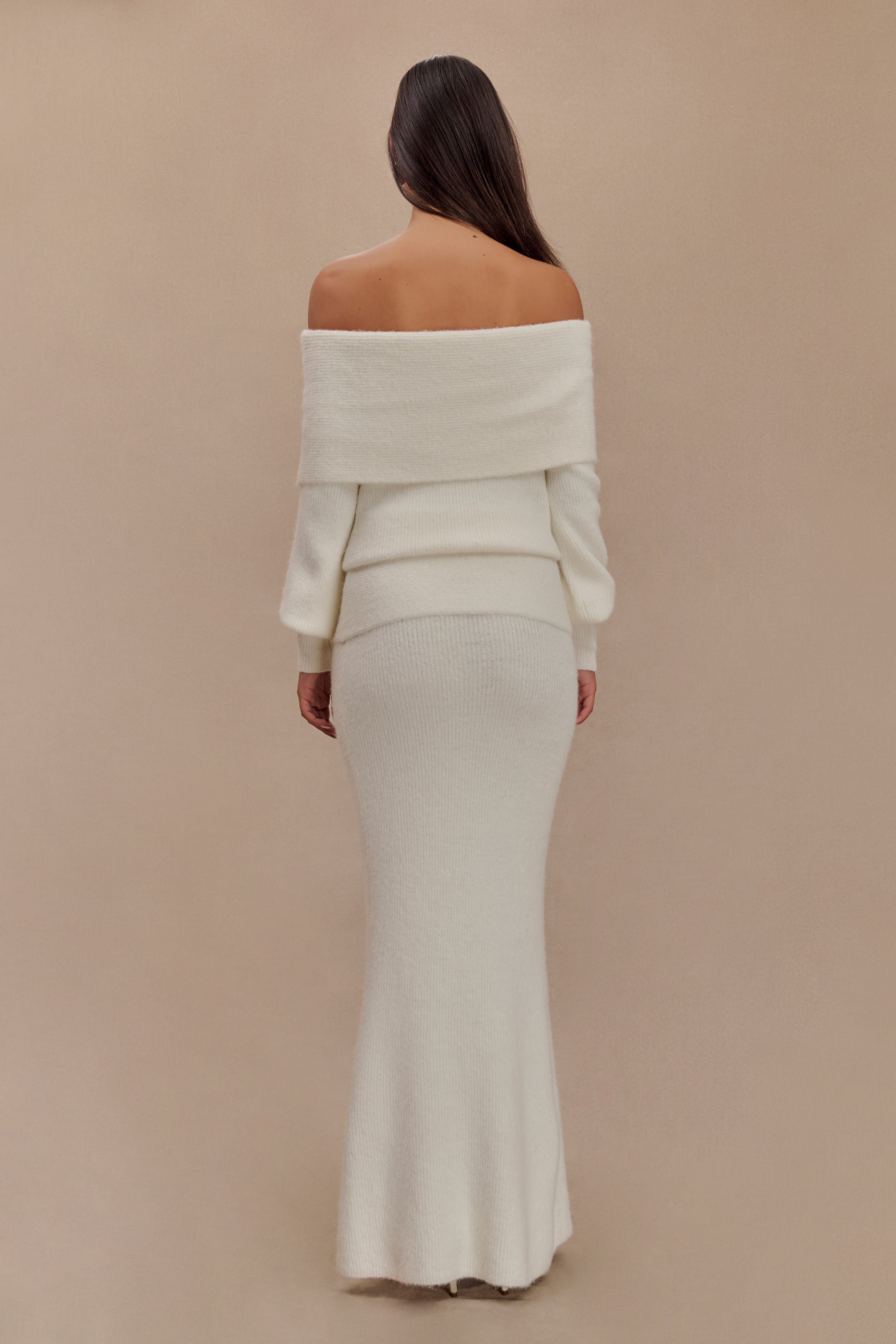 Maja Dzianinowy Zestaw Off-Shoulder