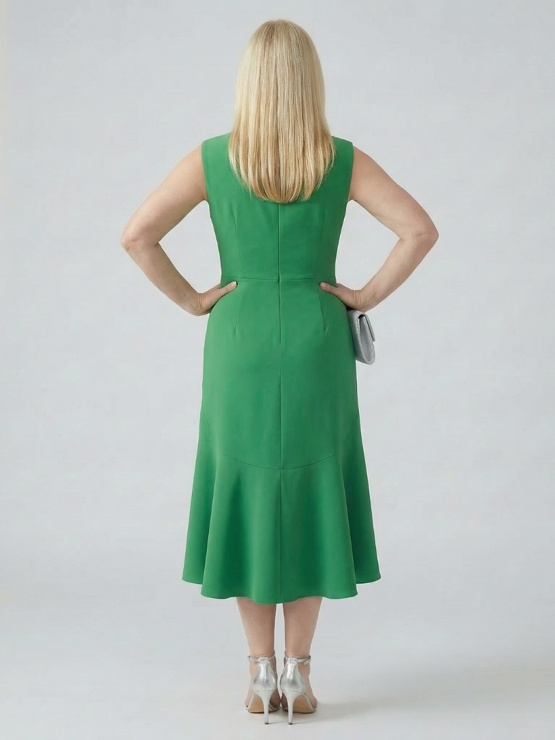 Voren | Prosta Midi Sukienka z Drape