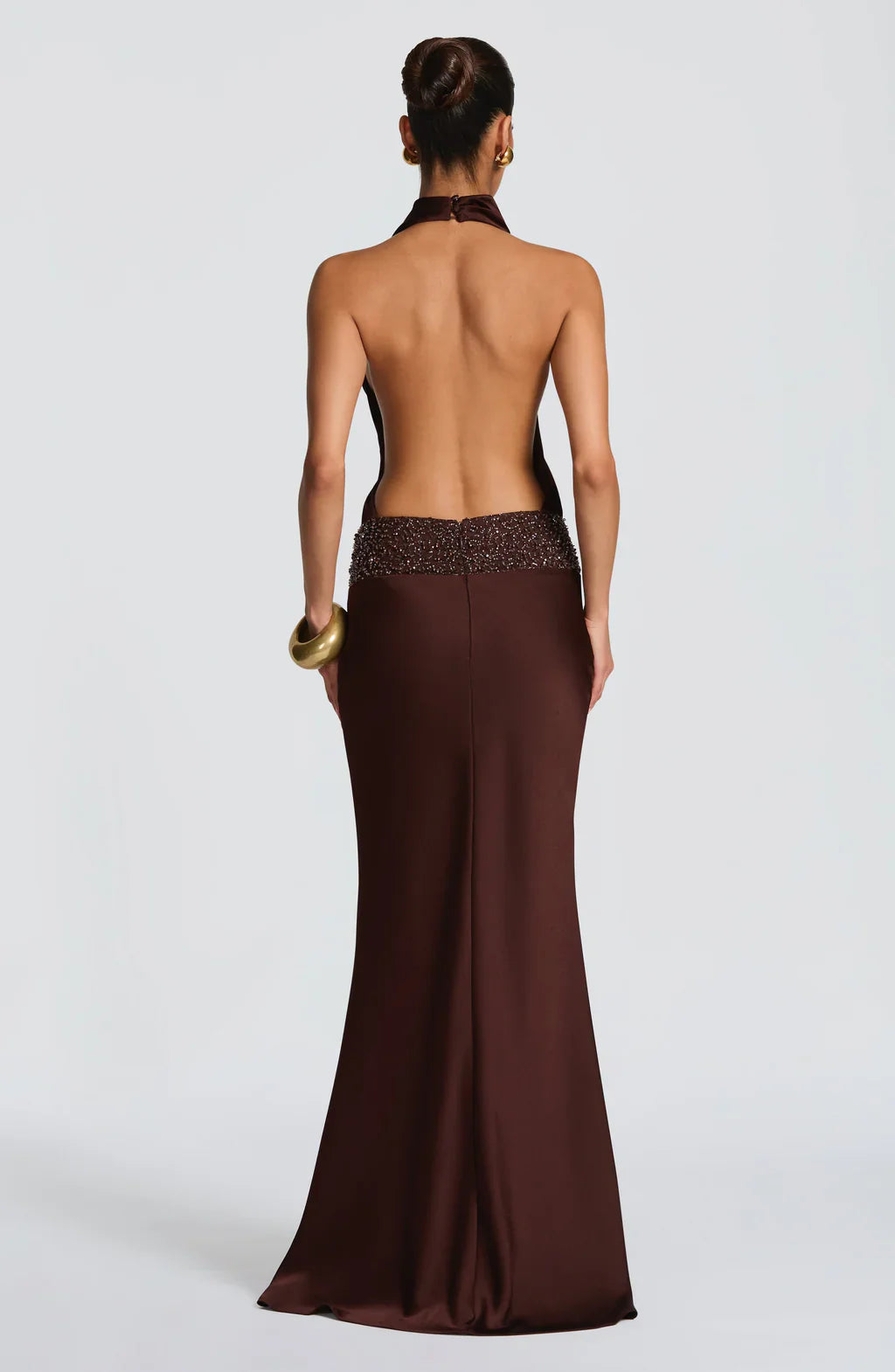 Sukienka Marcelina Satina Maxi